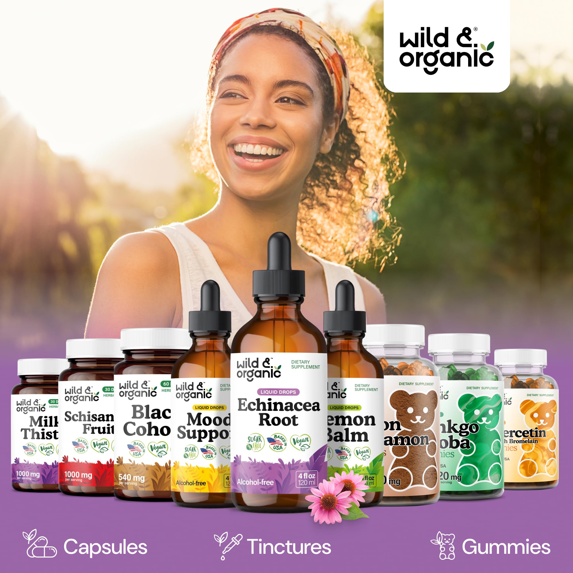 Wild & Organic junto a objeto de escala para tamaño real