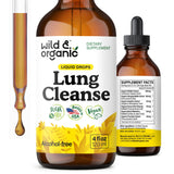 Wild & Organic frasco frontal mostrando la etiqueta y volumen 4 fl oz, práctico