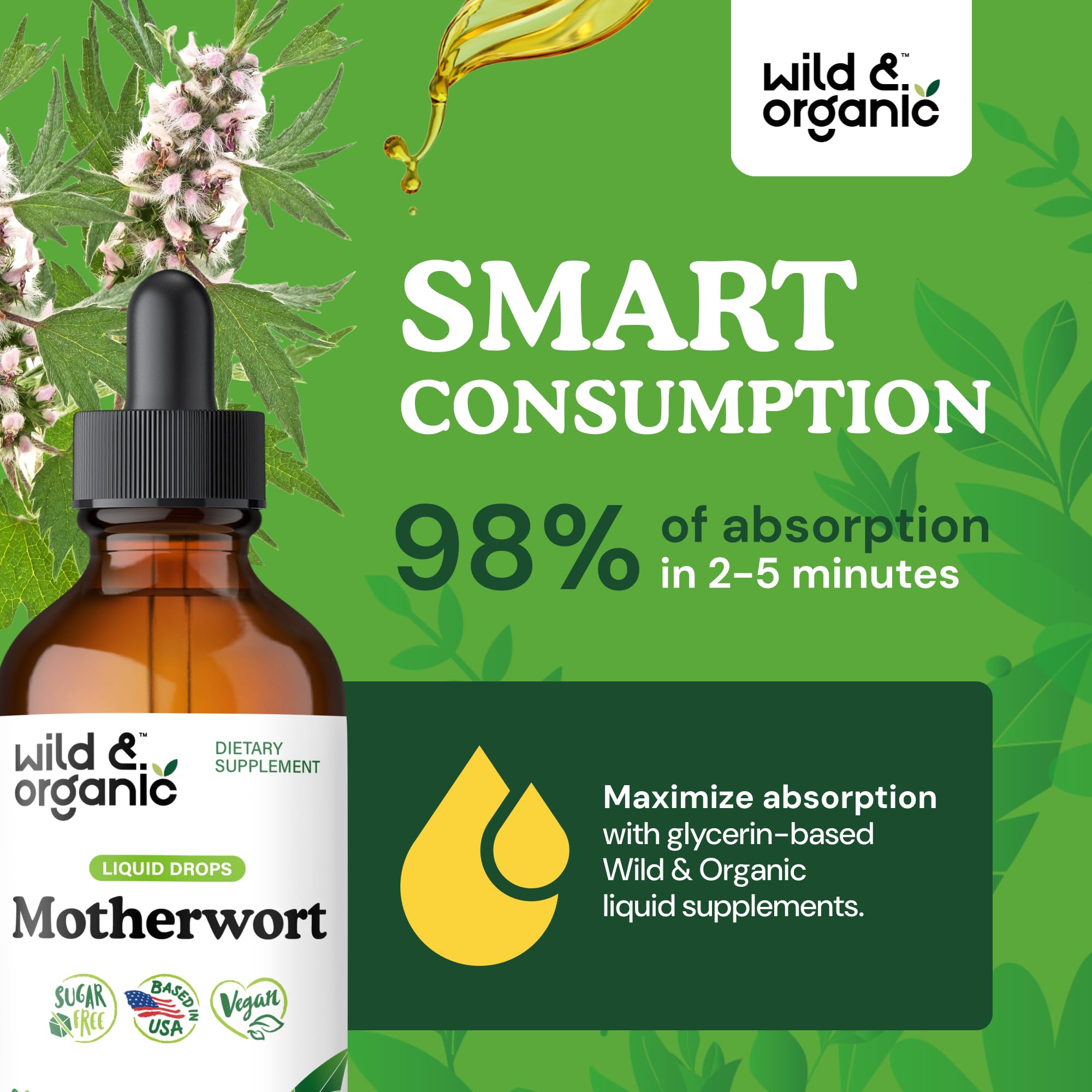 Wild & Organic textura de glicerina vegetal resaltando suavidad digestiva