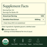 Wild Drops etiqueta con sellos USDA Organic y vegan destacando certificación