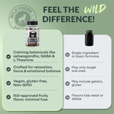 Wild Foods gominola junto a moneda para mostrar tamaño y dosificación