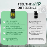 Wild Foods etiqueta con lista de ingredientes y certificaciones visibles