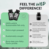 Wild Foods etiqueta de ingredientes destacando DPA DHA EPA y pureza