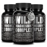 Wild Foods frasco frontal del complejo de magnesio mostrando diseño y pureza