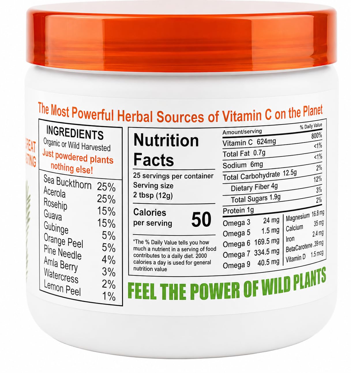 Wild Force Markus Vitamin C textura del polvo fino que sugiere concentración de nutrientes