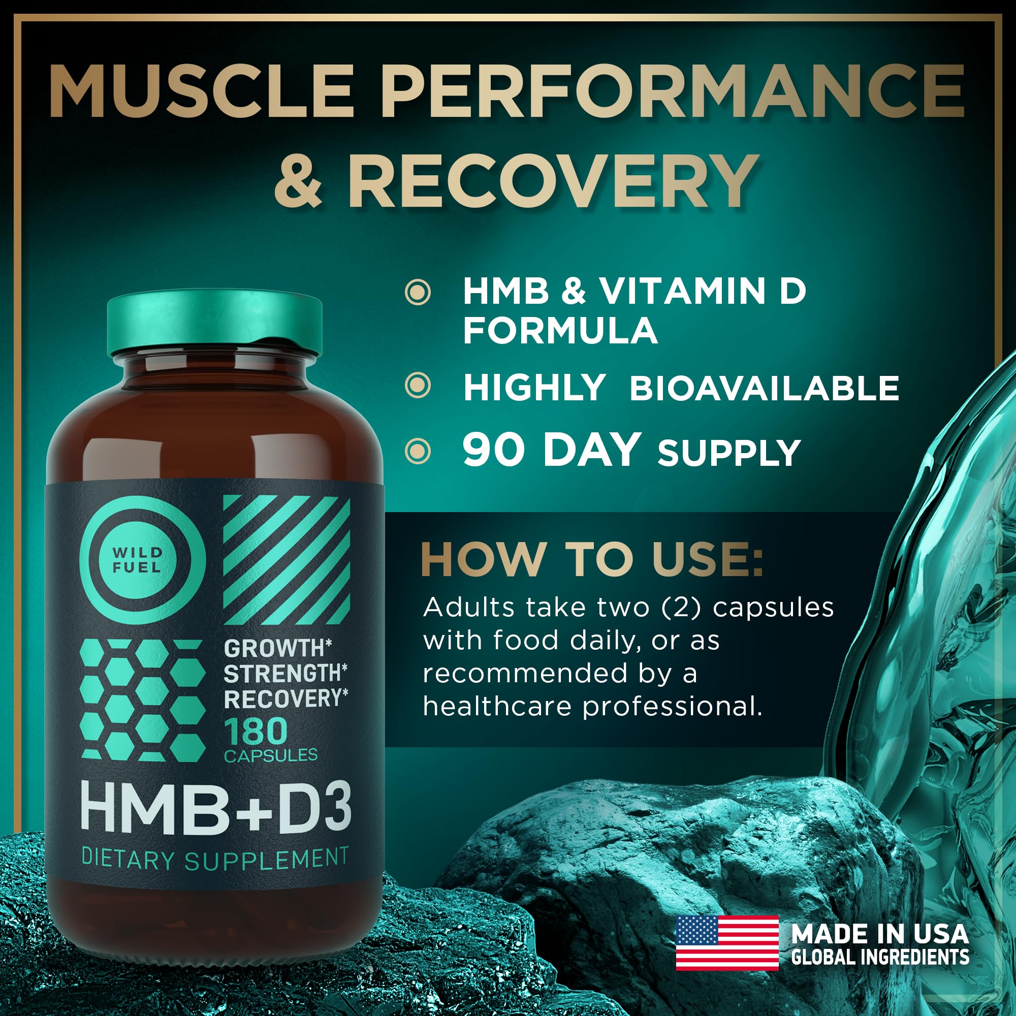 WILD FUEL enfoque en vitamina D3 y calcio como apoyo complementario