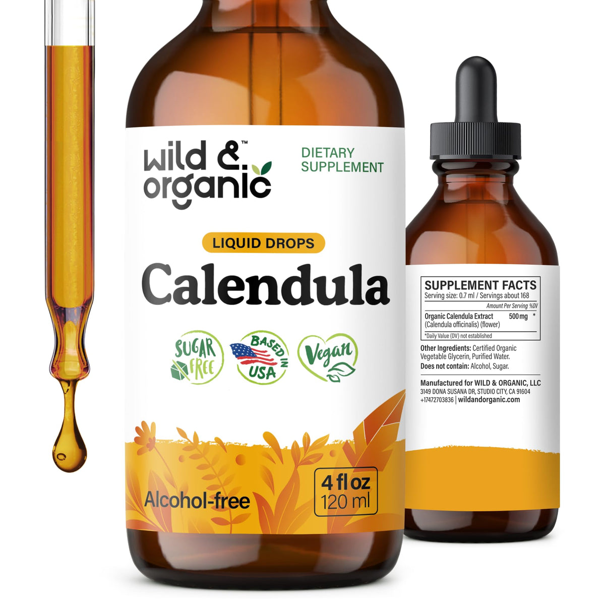 Wild & Organic frontal del frasco mostrando la etiqueta clara y beneficios