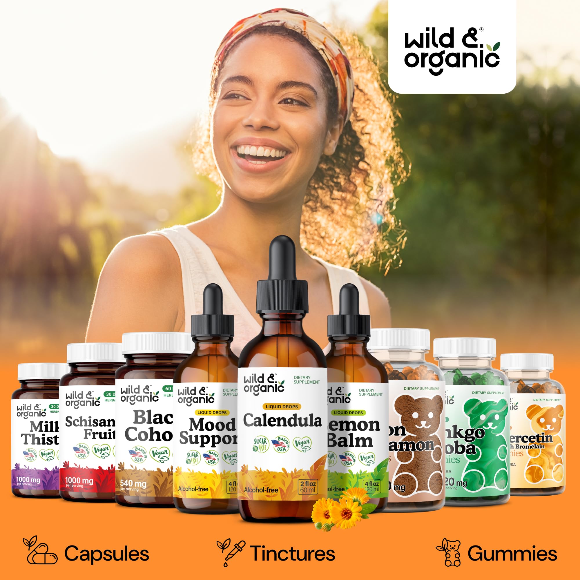 Wild & Organic ingredientes listados en etiqueta, transparencia y limpieza
