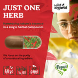 Wild & Organic comparación de tamaño del frasco para referencia de uso