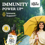 Wild & Organic detalle de etiqueta con información de ingredientes veganos