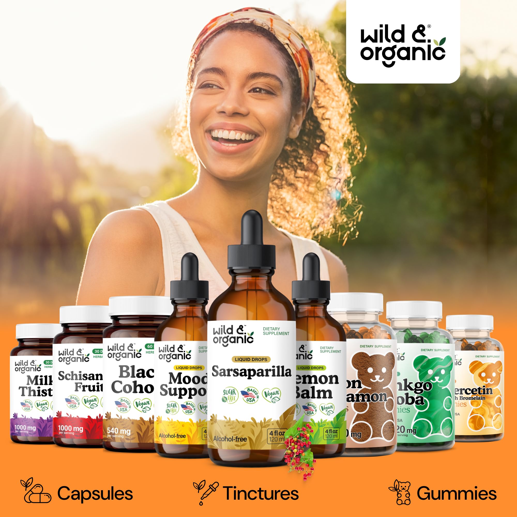Wild & Organic frasco junto a regla para comparar tamaño portátil