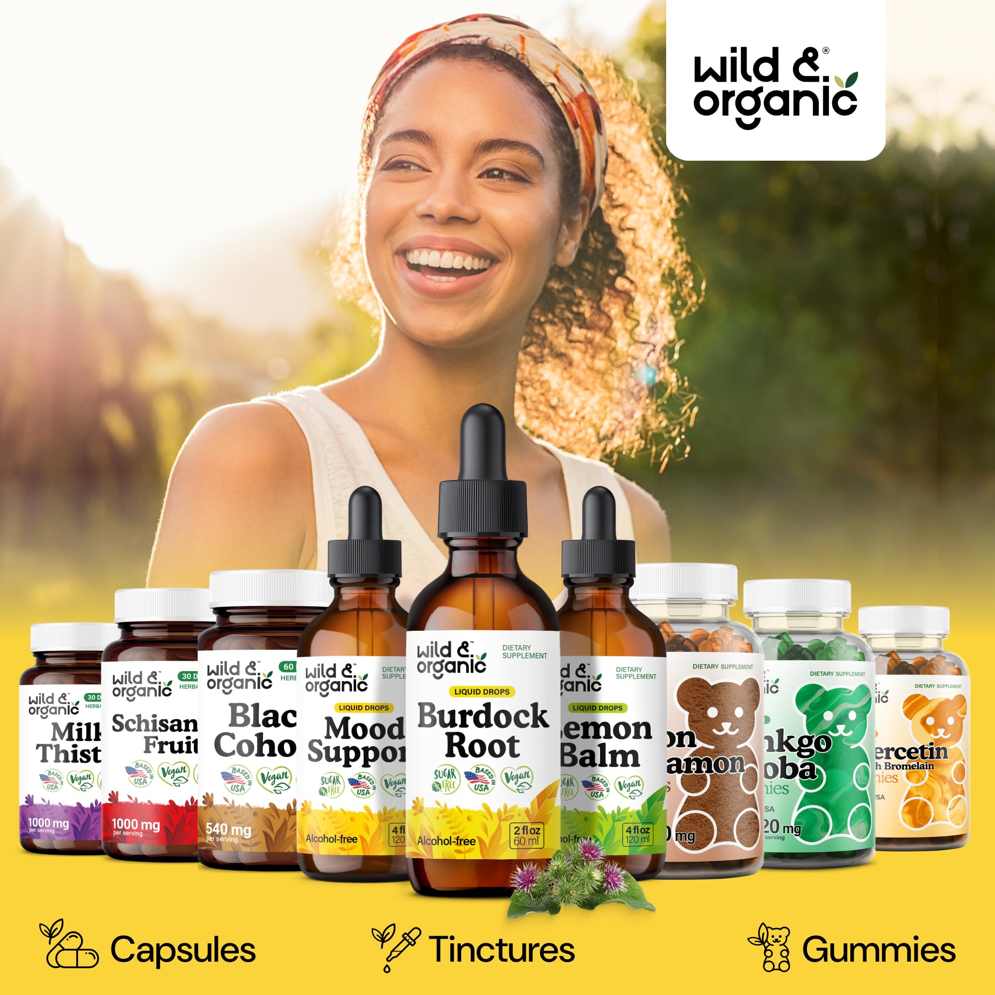 Wild & Organic frasco en mano para comparar tamaño y duración
