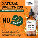 Wild & Organic frasco al lado de una regla para comparar tamaño real