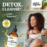 Wild & Organic cuentagotas en mano para dosificación precisa y cómoda