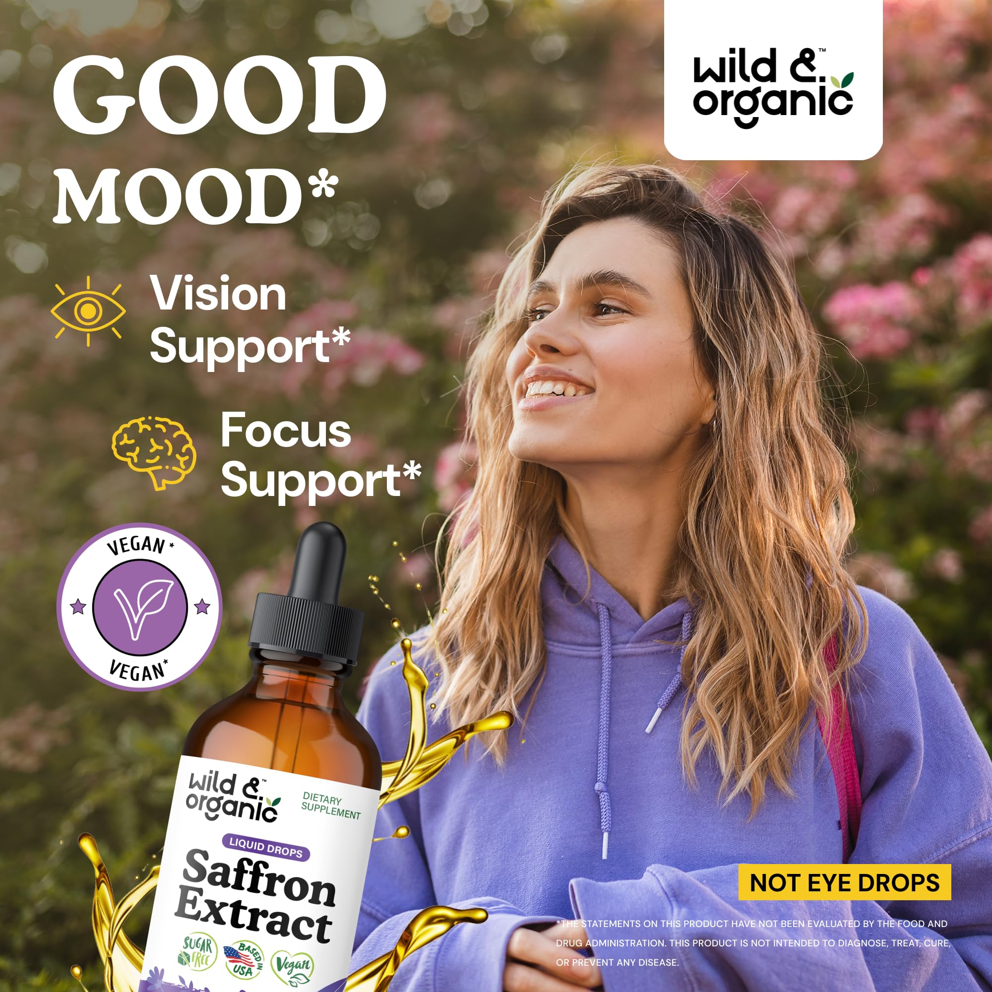 Wild & Organic etiqueta detallada con ingredientes claros y beneficios visibles