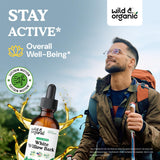 Wild & Organic detalle de etiqueta con información del contenido y pureza