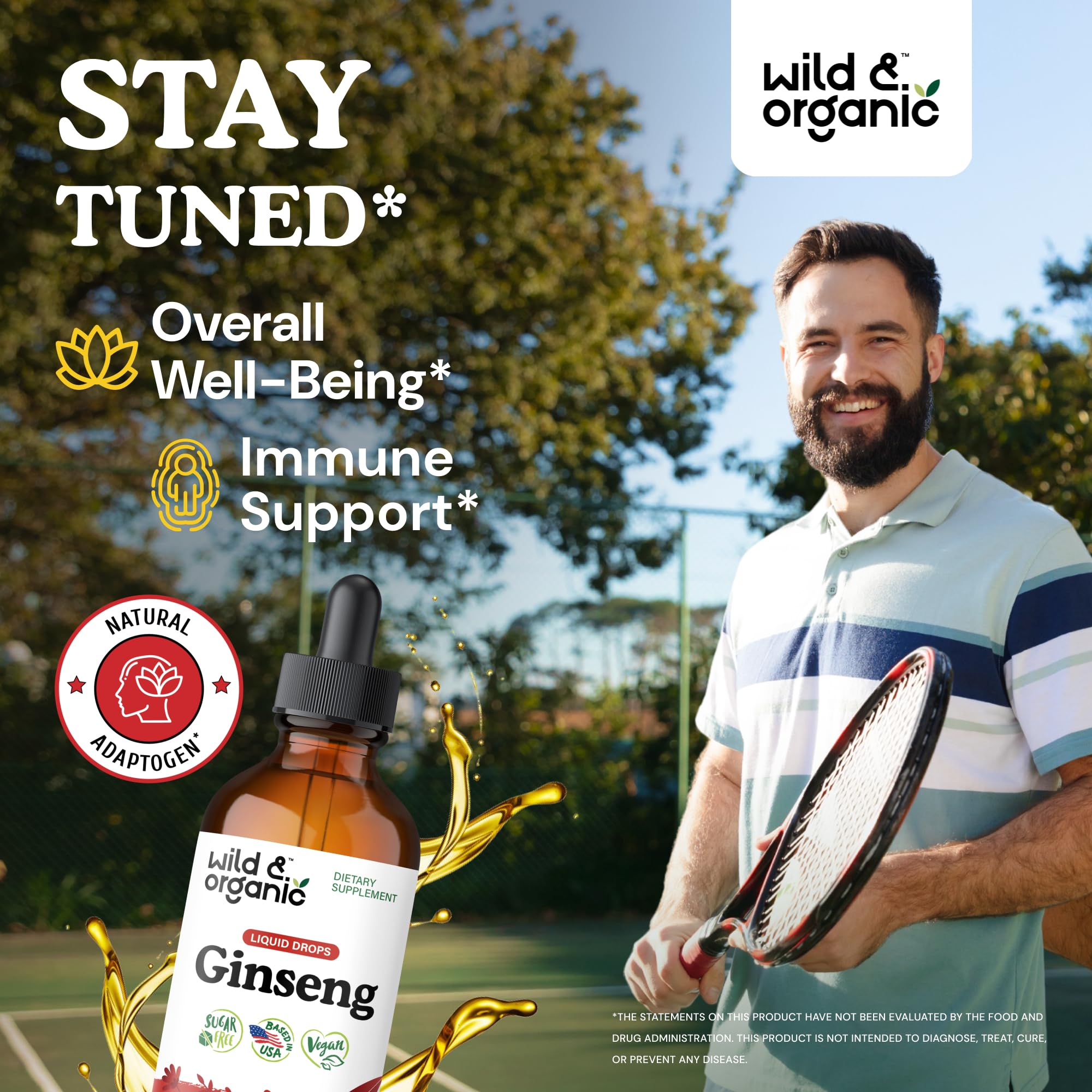 Wild & Organic detalle de etiqueta con información de ingredientes clave