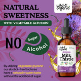 Wild & Organic etiqueta legible con información de 600 mg por servicio