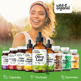 Wild & Organic gotas añadidas en una taza de té para fácil integración