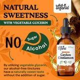 Wild & Organic etiqueta legible con Cinnamomum verum y detalles