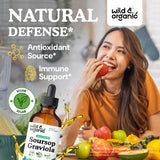 Wild & Organic etiqueta con información de ingredientes y beneficios