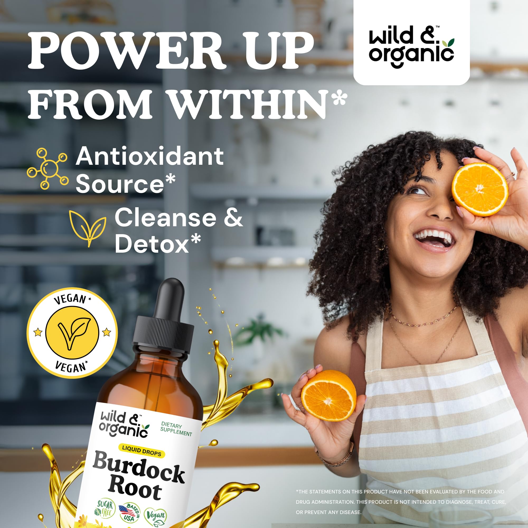 Wild & Organic etiqueta en detalle con ingredientes y concentraciones