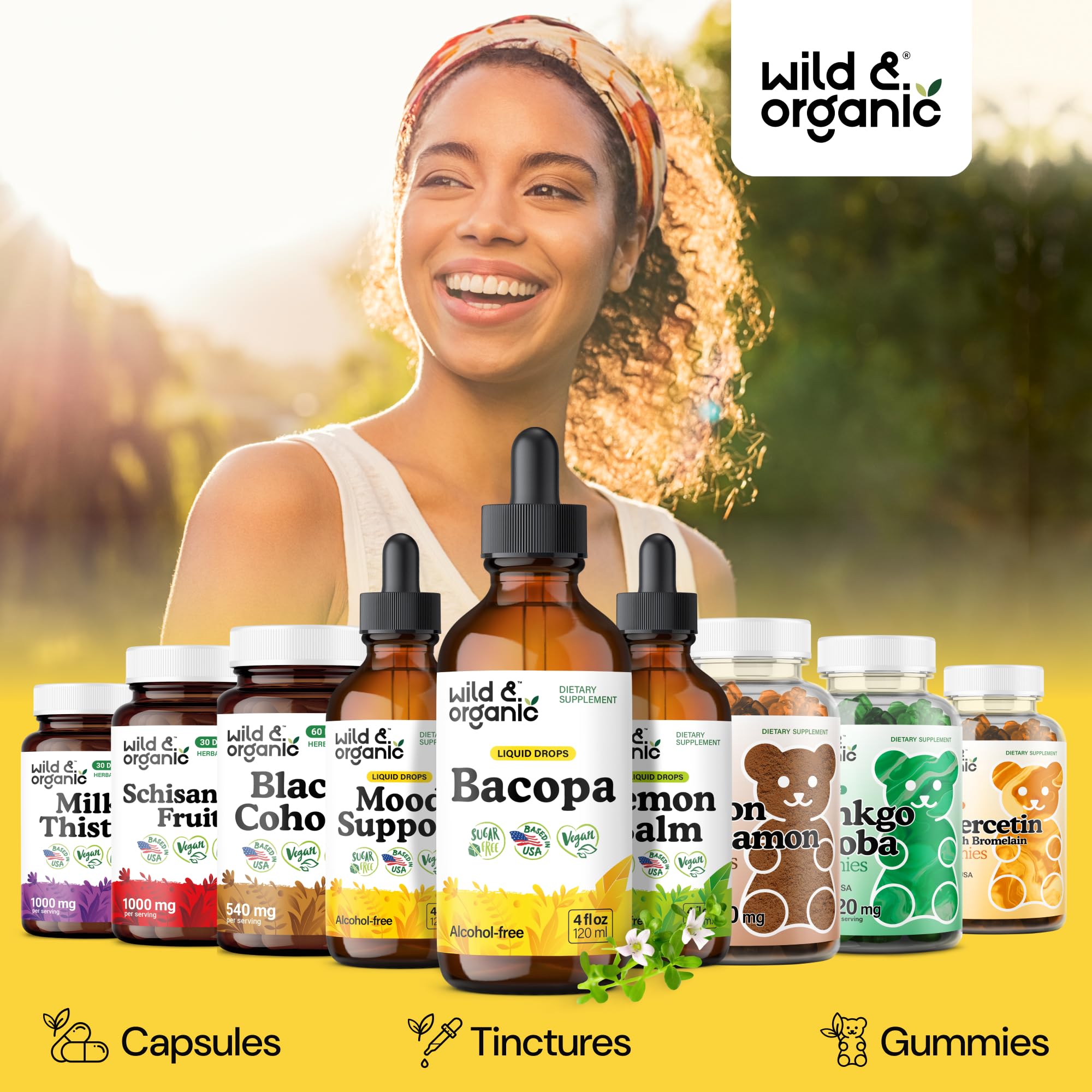Wild & Organic etiqueta en primer plano mostrando ingredientes y pureza