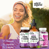 Wild & Organic etiqueta con información del extracto y cantidad por porción