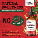 Wild & Organic etiqueta con ingredientes y dosis, fácil lectura