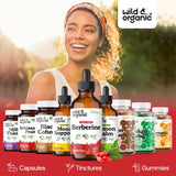 Wild & Organic etiqueta con ingredientes y sin aditivos, transparencia informativa