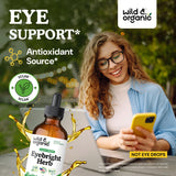 Wild & Organic primer plano de la etiqueta que destaca ingredientes veganos