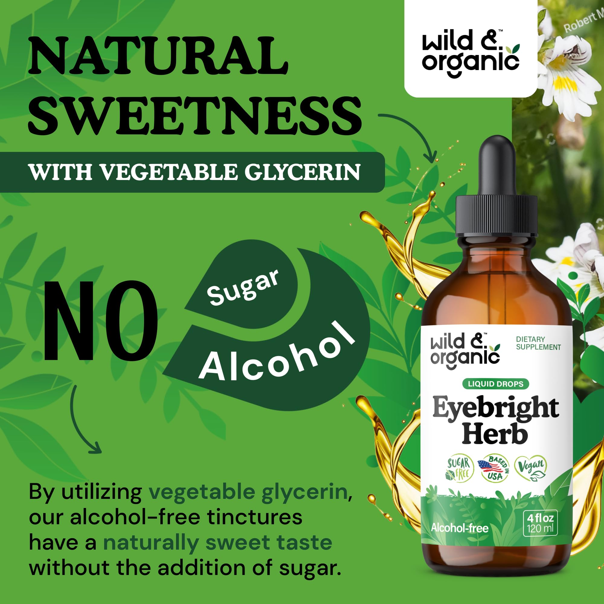 Wild & Organic aplicación sublingual de las gotas para toma directa rápida