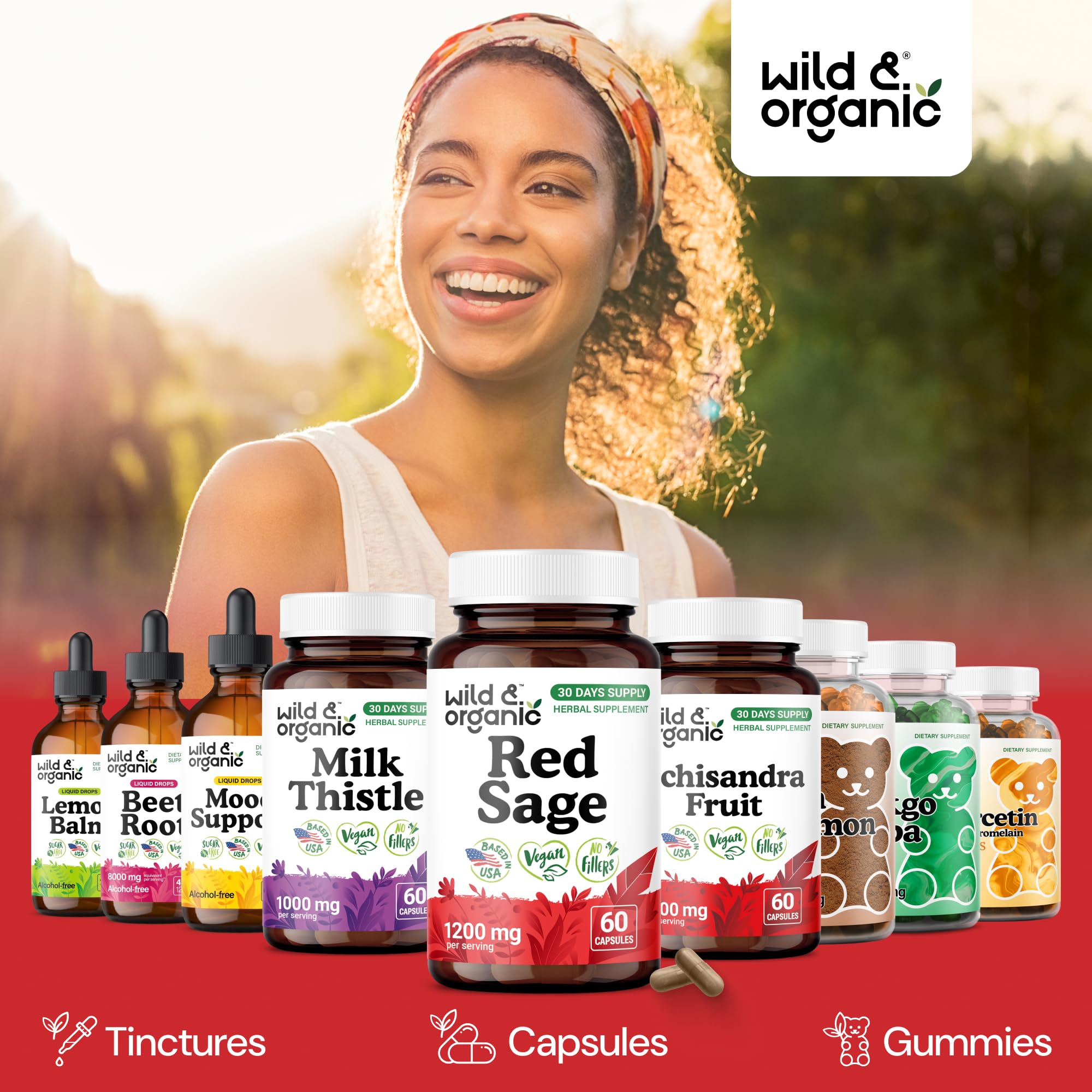 Wild & Organic frasco sobre encimera destacando uso diario en cocina