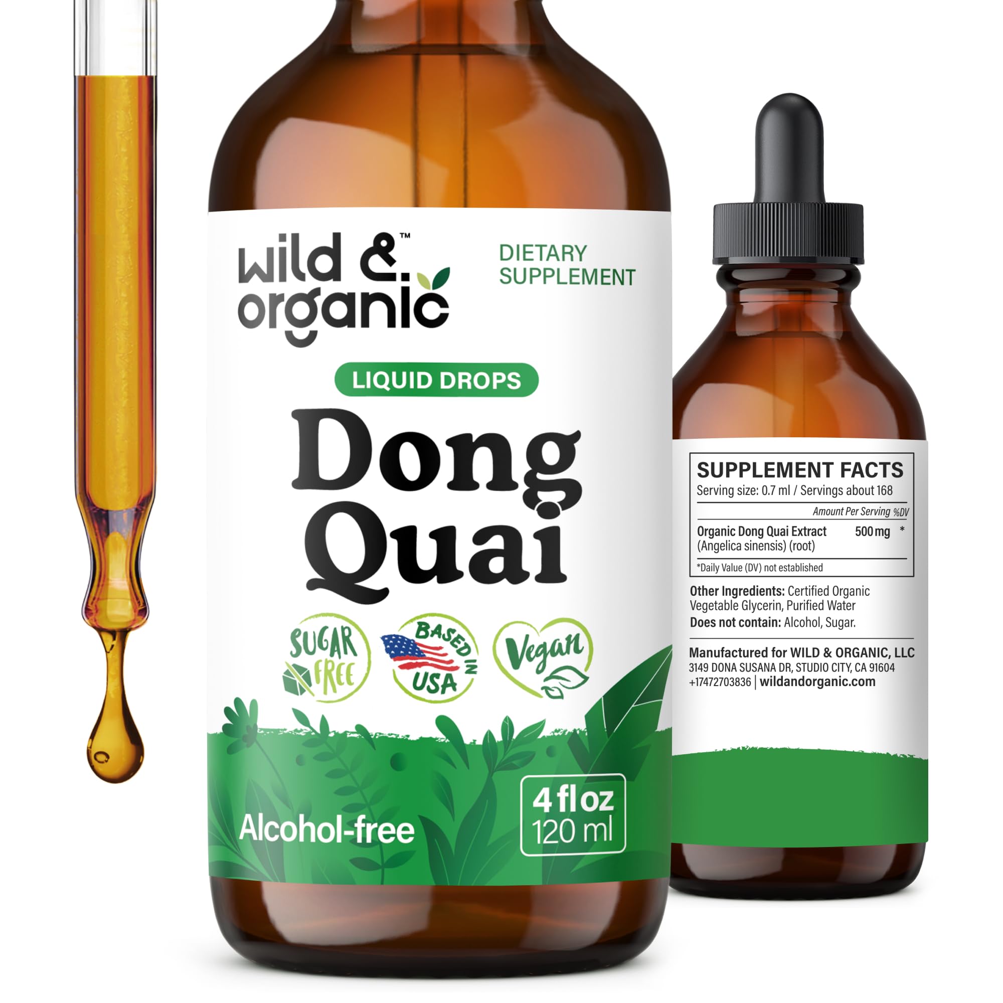 Wild & Organic botella frontal mostrando el envase y beneficios claros