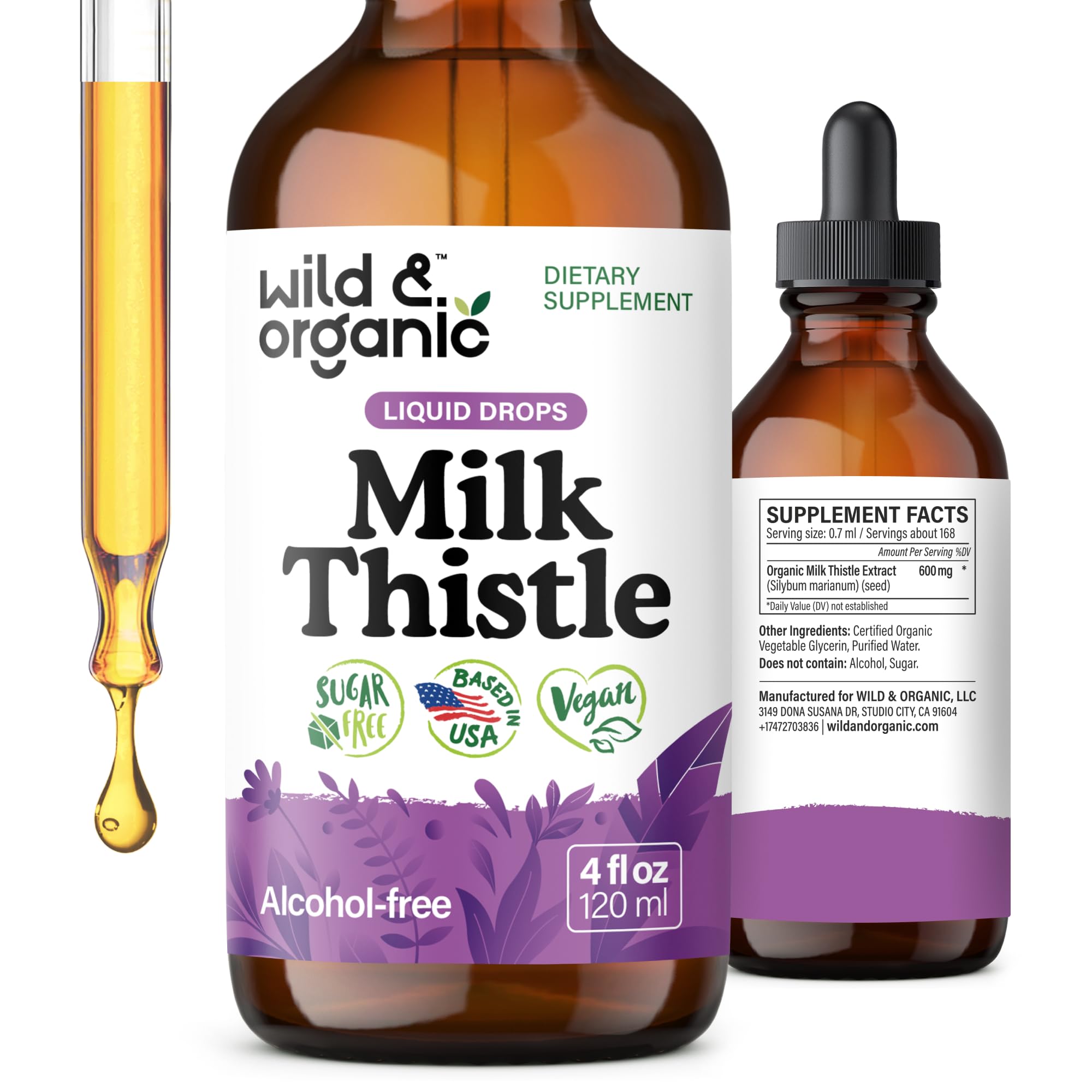 Wild & Organic envase frontal mostrando etiqueta clara y ventaja sin alcohol