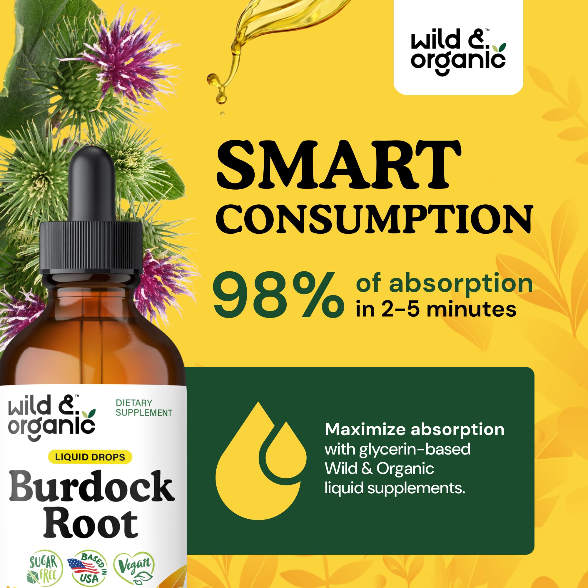 Wild & Organic glicerina base mostrando fórmula sin alcohol