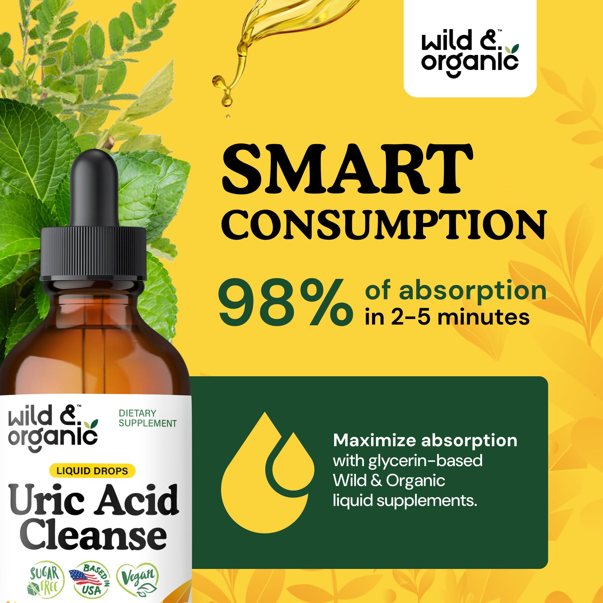 Wild & Organic cuentagotas administrando gotas líquidas de forma precisa