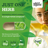 Wild & Organic etiqueta con ingredientes y certificaciones visibles