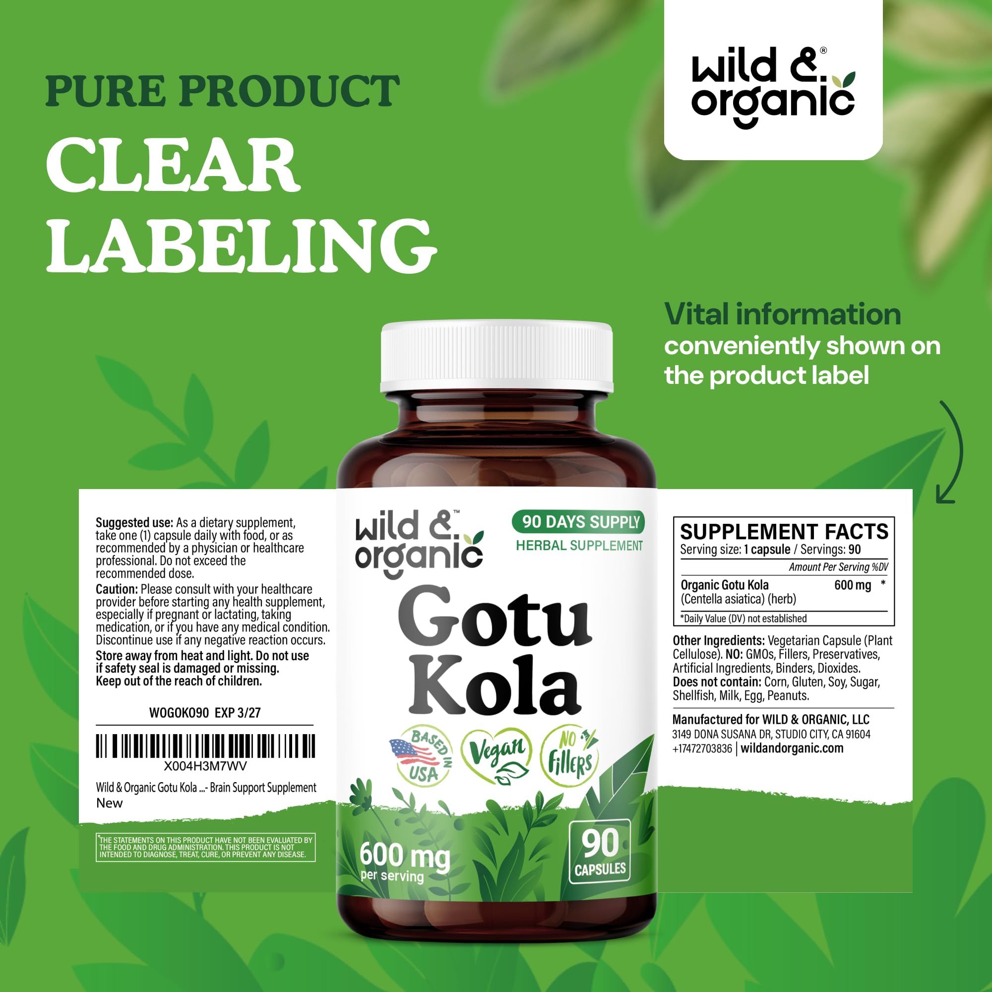 Wild & Organic cápsulas junto a rutina diaria para uso práctico