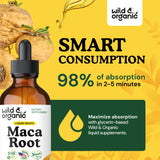 Wild & Organic botella junto a una regla para comparar tamaño práctico