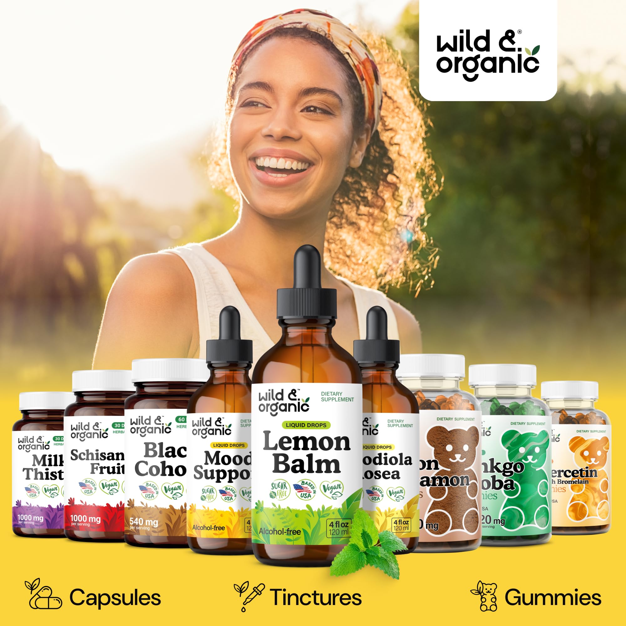 Wild & Organic etiqueta con información del producto y lista de ingredientes transparente
