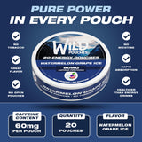 Wild Pouches lata abierta con bolsitas visibles y frescura