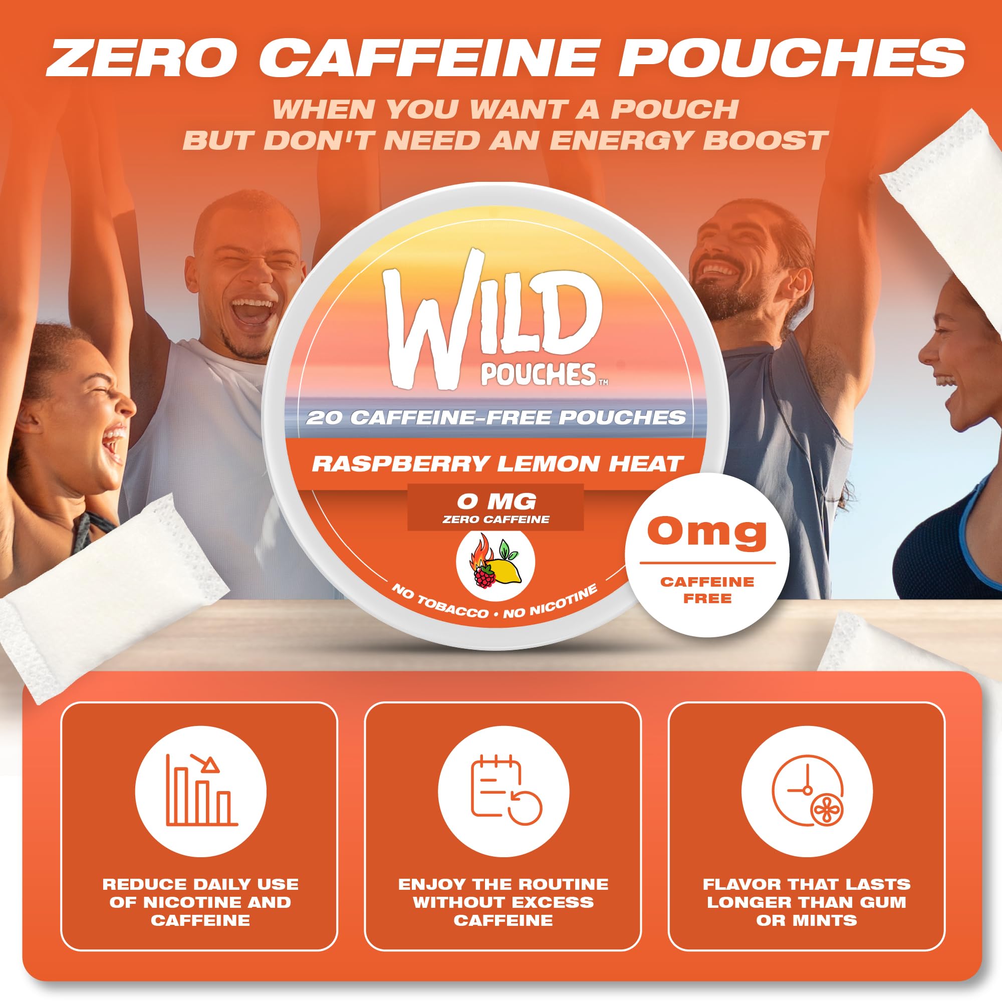 Wild Pouches mano sosteniendo una lata para comparar tamaño