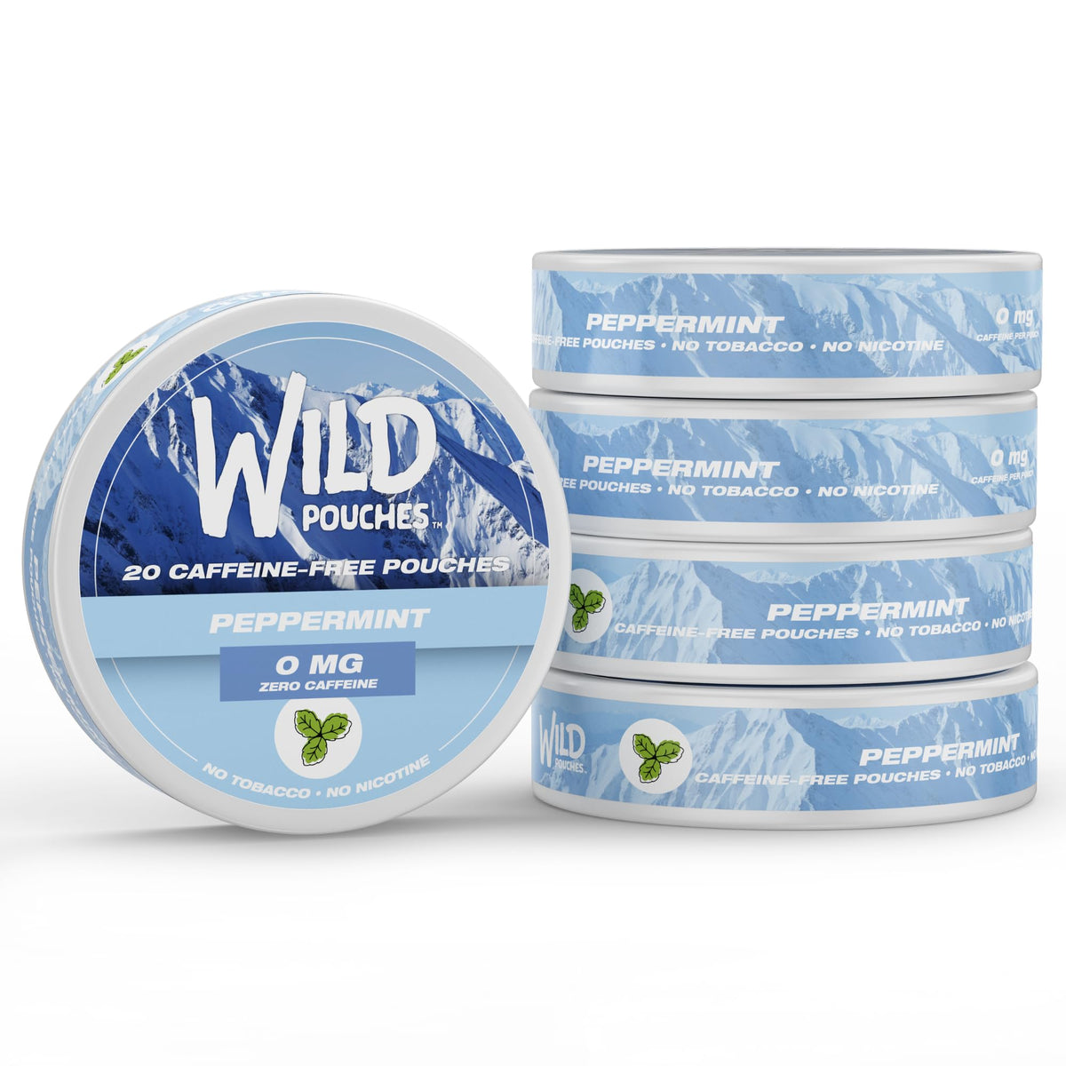 Wild Pouches vista frontal de lata mostrando diseño y conveniencia
