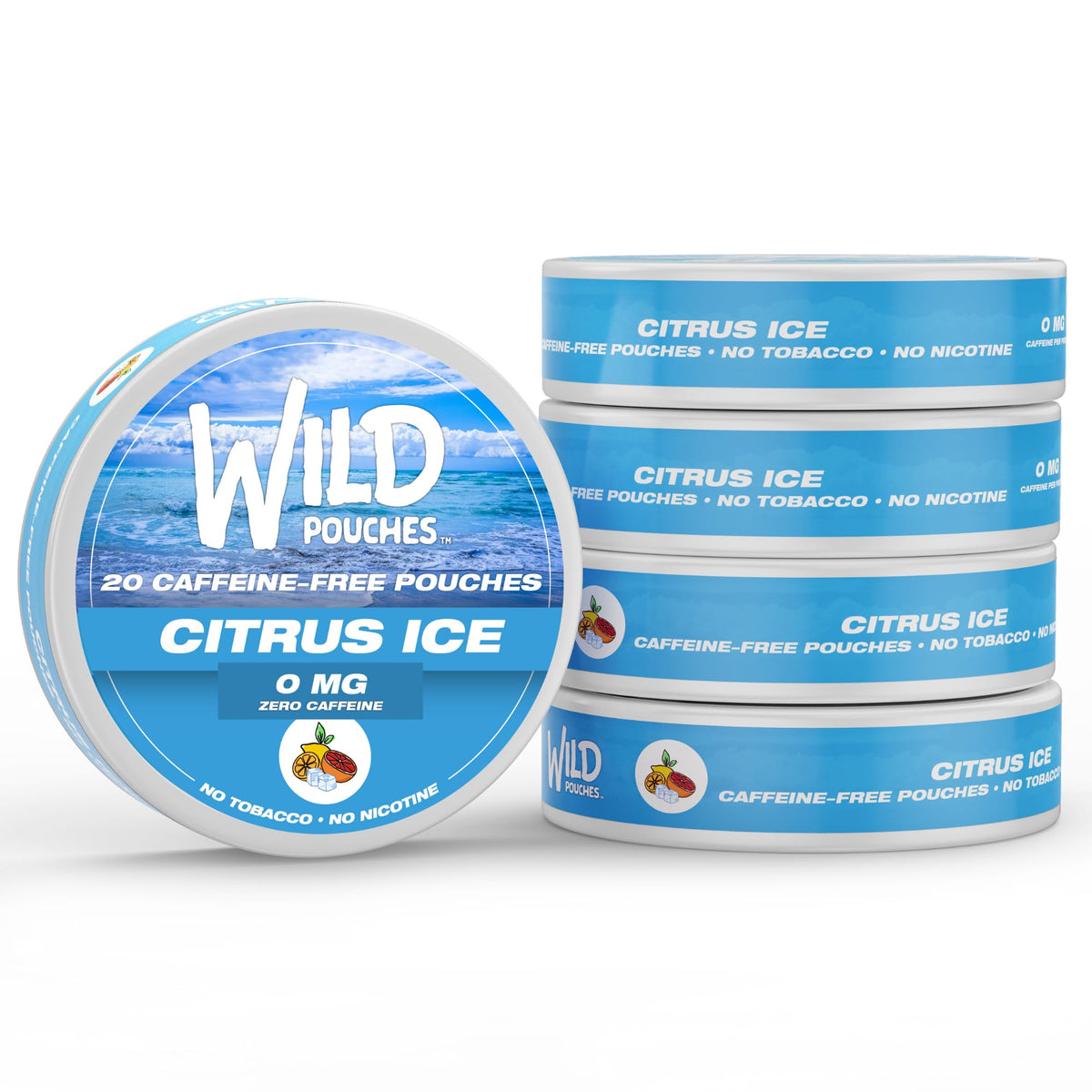 Wild Pouches frontal del pack de cinco latas mostrando ahorro