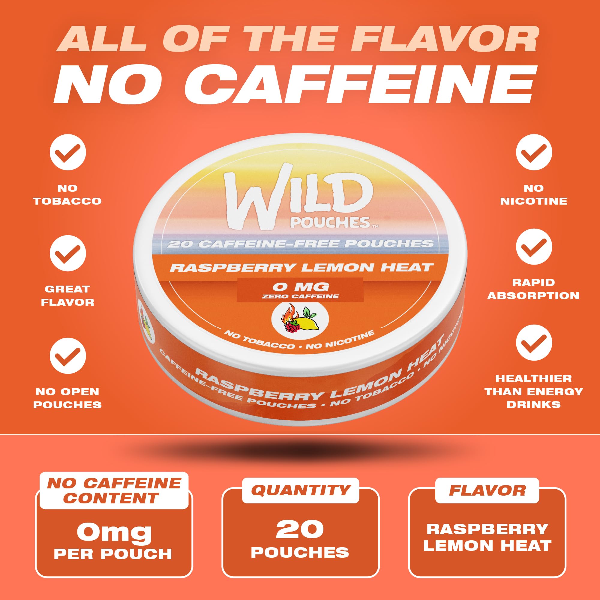 Wild Pouches lata abierta con 20 bolsitas, conveniencia y sabor