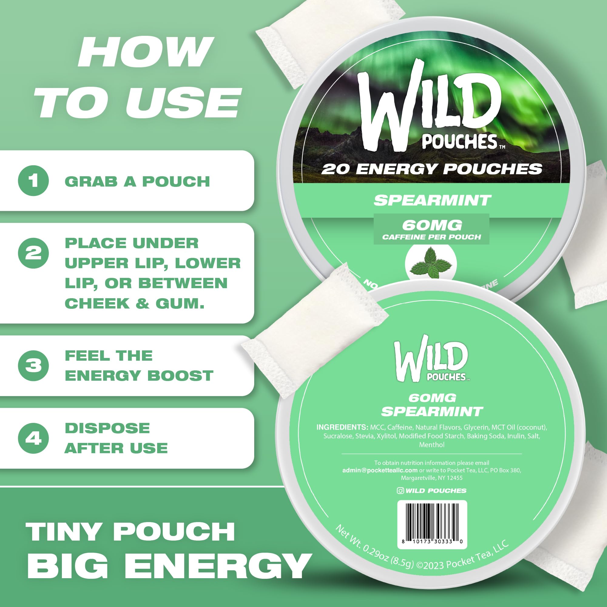 Wild Pouches uso en oficina para mejorar concentración y energía