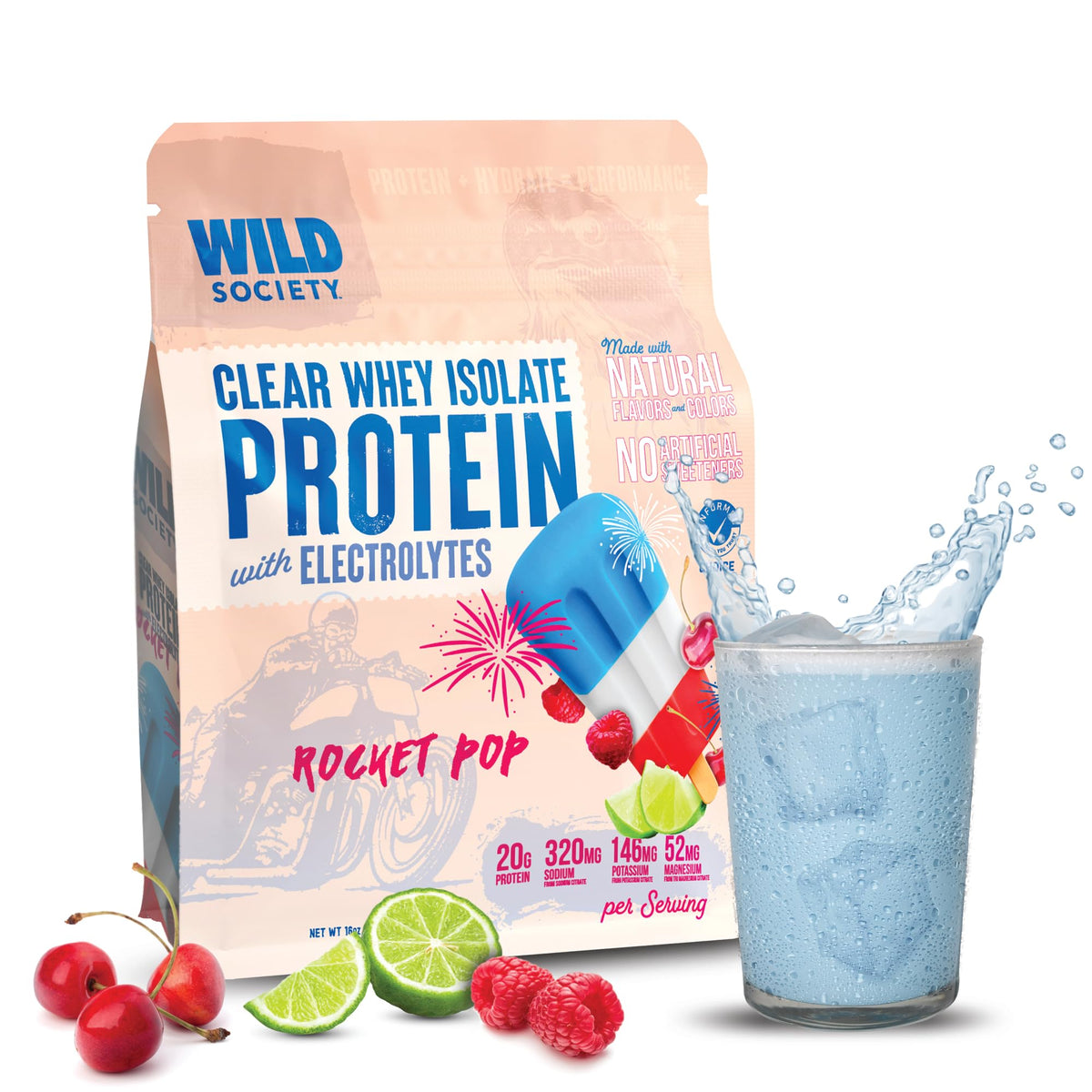 WILD SOCIETY envase frontal mostrando marca y beneficios para recuperación