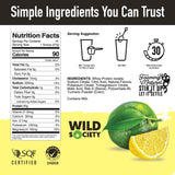 WILD SOCIETY vaso preparado Lemon Lime, bebida refrescante post-entreno