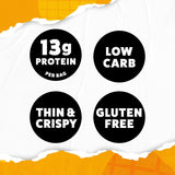 Etiqueta Wilde Chips con lista de ingredientes naturales y beneficios proteicos